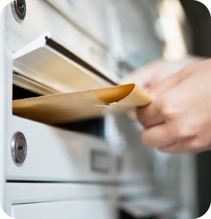 届いた郵便物を確認したい